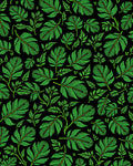 Vivid Green Feathery Flora Fabric Rug