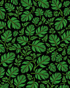 Vivid Green Feathery Flora Fabric Rug