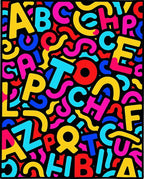 Vibrant Alphabet Collage Fun Rug