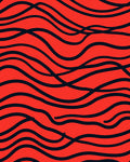 Crimson Wavy Stripe Rug