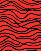 Crimson Wavy Stripe Rug