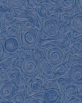 Dark Blue Swirling Line Art Rug