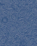 Dark Blue Swirling Line Art Rug