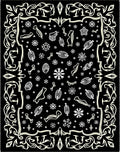 Abstract Black Ivory Whimsical Scatter Rug