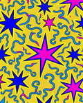 Radical Yellow Starburst Swirl Rug