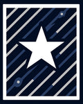 Classic White Star Navy Stripe Rug