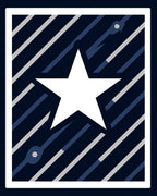 Classic White Star Navy Stripe Rug