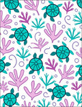 Whimsical Teal Turtle Coral Garden Rug