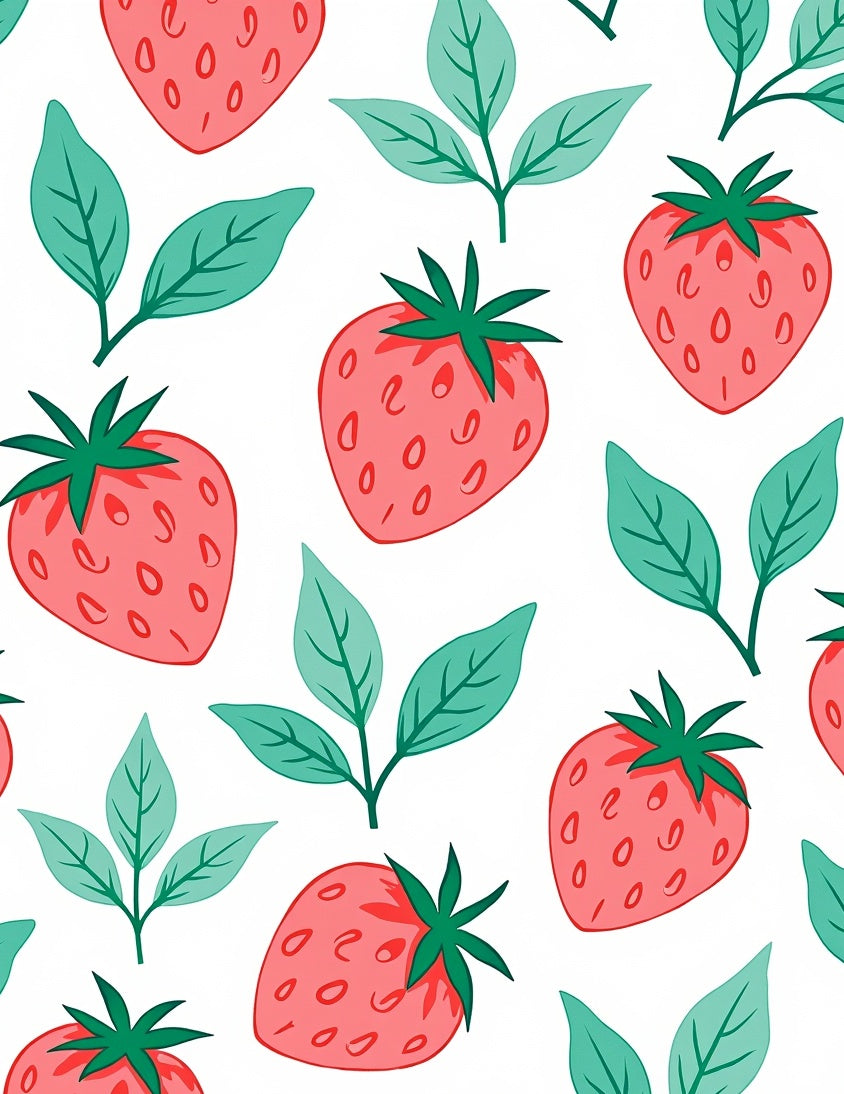 Pink Strawberry Garden Whimsical Rug