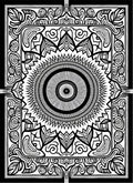Monochromatic Radial Geometric Folk Art Rug