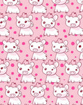 Cute Piggy Pink Polka Dot Meadow Rug
