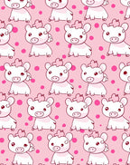 Cute Piggy Pink Polka Dot Meadow Rug