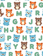 Cute Alphabet Animals Children's Rug
