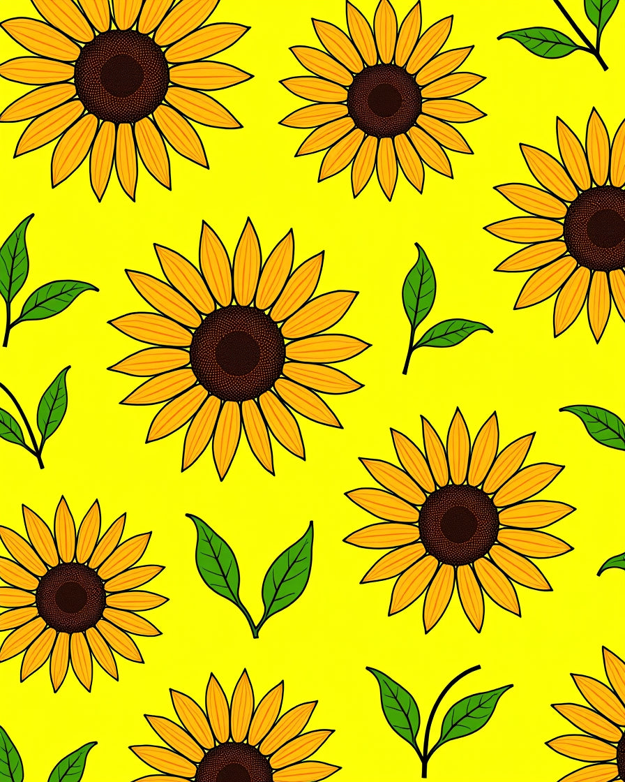 Sunny Yellow Sunflower Repeat Rug