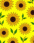 Sunny Yellow Sunflower Repeat Rug