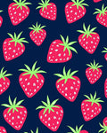 Vibrant Red Strawberry Fruits Navy Rug