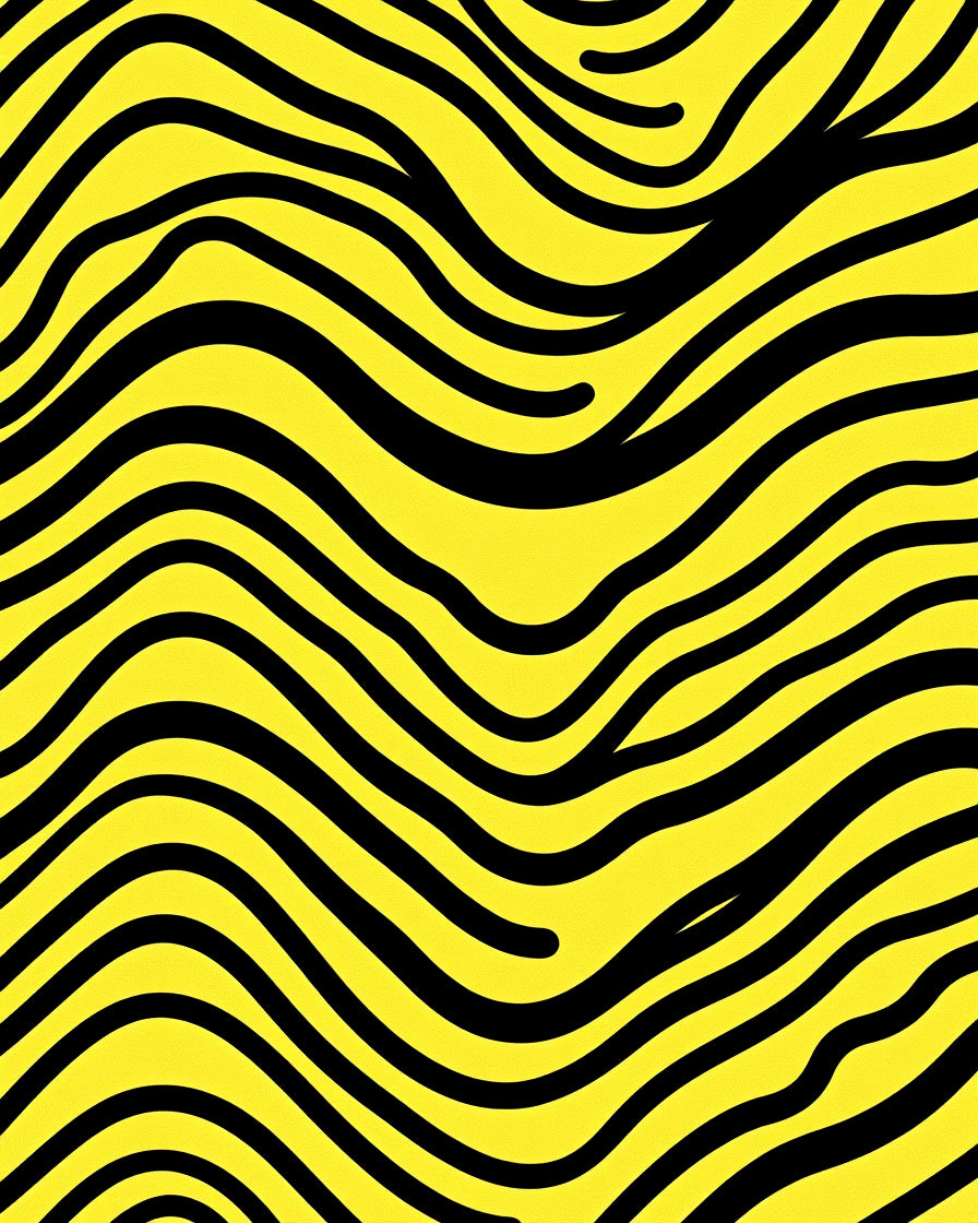 Bold Yellow Black Swirl Stripes Rug