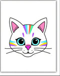 Rainbow Cat Face Portrait Rug