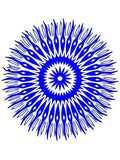 Vibrant Blue Sunburst Mandala Rug