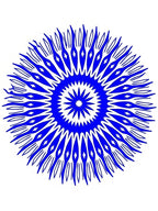 Vibrant Blue Sunburst Mandala Rug