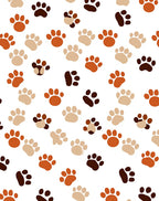 Warm Tones Paw Prints All Over Rug