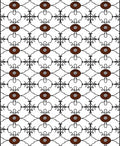 Brown Oval Black Continuous Line Rug