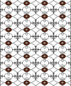 Brown Oval Black Continuous Line Rug