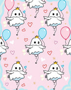 Cute Ghost Balloons Heart Whimsical Rug