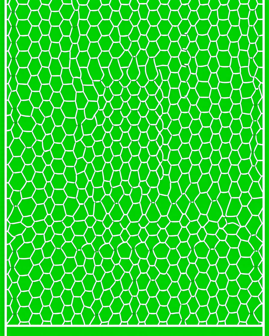 Vibrant Green Hexagonal Overlay Rug
