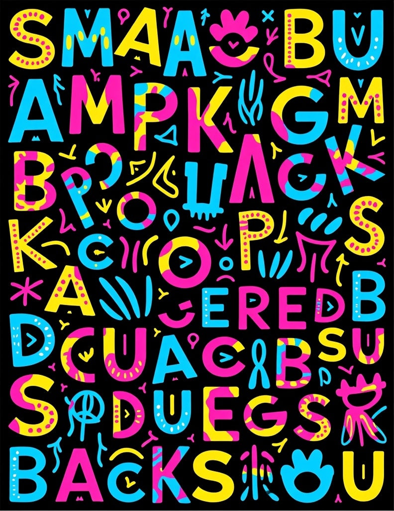 Bold Alphabet Soup Fun Rug