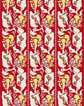 Red Yellow Cream Abstract Floral Column Rug