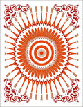 Crimson And Orange Sunburst Mandala Rug