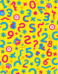 Vibrant Yellow Number And Symbol Collision Rug