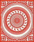 Crimson Medallion Intricate Border Rug