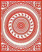 Crimson Medallion Intricate Border Rug