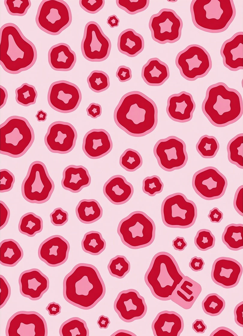 Pink Red Organic Spots Rug