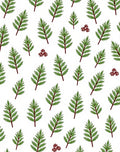 Green Fir Branches Red Berries Botanical Rug