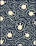 Tribal Turtle Blue Swirl Rug