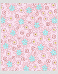 Pink Floral Blooms With Letters Rug