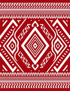 Bold Crimson Geometric Diamond Motif Rug