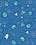Whimsical Blue Celestial Swirl Rug
