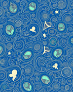 Whimsical Blue Celestial Swirl Rug
