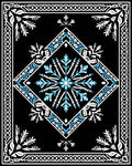 Bold Blue White Geometric Snowflake Rug