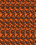 Bold Orange Black Abstract Figures Rug