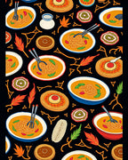 Whimsical Noodle Bowl Autumn Foliage Rug