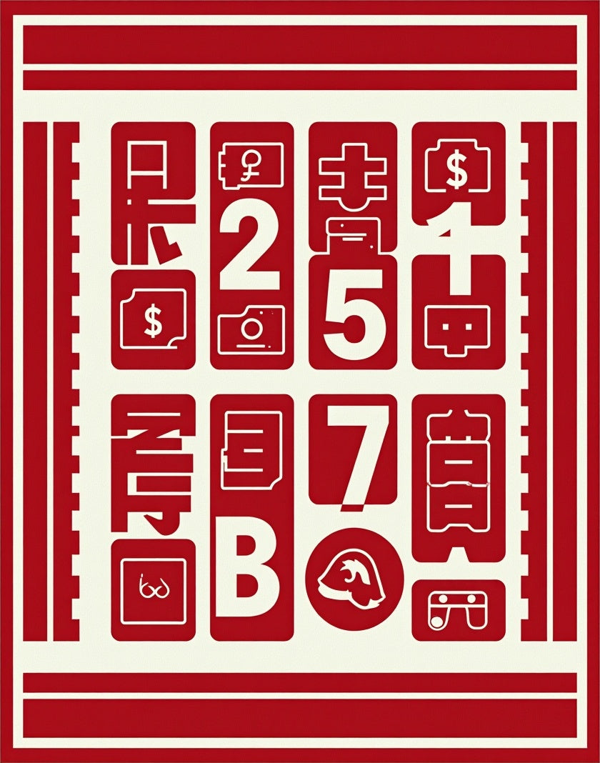 Crimson Red Algebraic Numeric Squares Rug