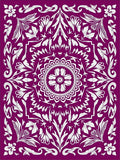 Rich Plum Floral Mandala Arrangement Rug