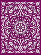 Rich Plum Floral Mandala Arrangement Rug
