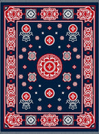 Rich Navy Red Medallion Geometric Rug