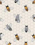 Yellow Gray Bee Honeycomb Pattern Rug